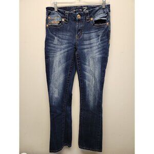 Seven 7 Jeans  Designer Slim‎ Bootcut Womens Size 8  Embroidered Pockets